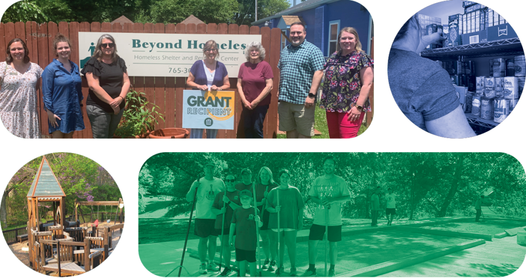 Collage of community photos including image of local donors
