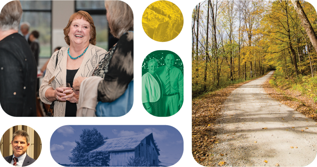 Collage of community photos including image of local donors