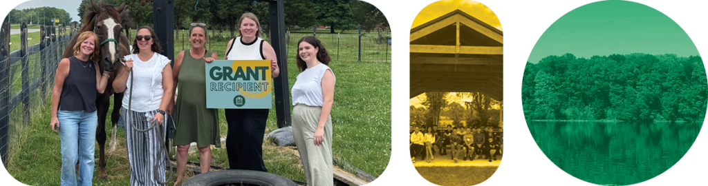 Collage of community photos including image of local donors