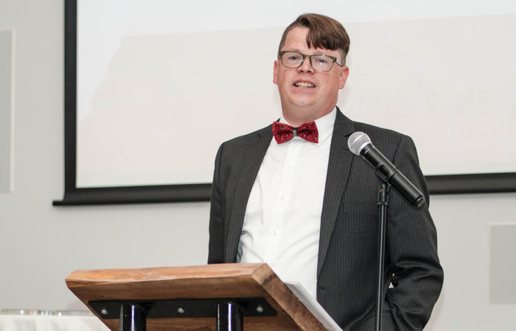 Image of board member speaking