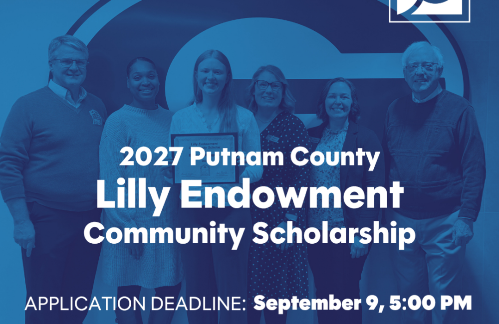 scholarship award recipient with school and foundation staff